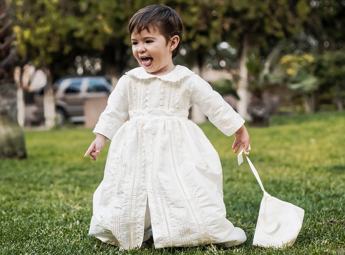 Baby boy Christening Gown B009 Blessing Baptism Ropon Etsy