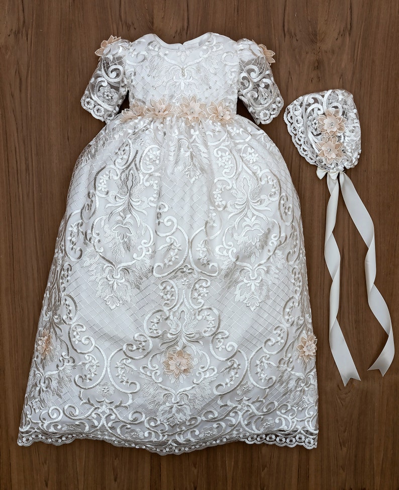 Burbvus Christening Gown g025 Baby Lace Dress - Etsy