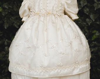 Vestido de princesa Beige para niña de 1 año, ropa Formal de cumpleaños,  vestidos de bautizo, ABF164704, 2021 _ - AliExpress Mobile
