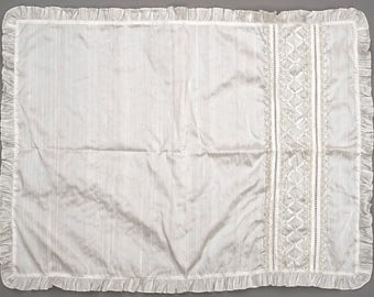 Christening Blanket B001 | Baptism Blanket White or Ivory | Handmade 100% Silk