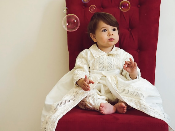 Silk boy cheap christening outfits