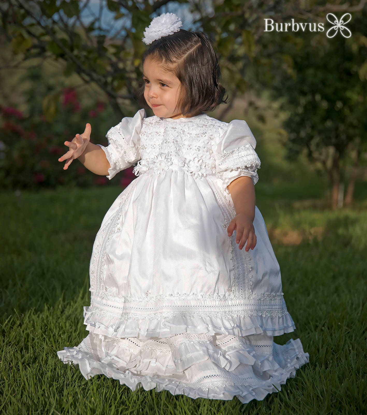HandMade Christening Gown for Girls Embellished Baptism Etsy