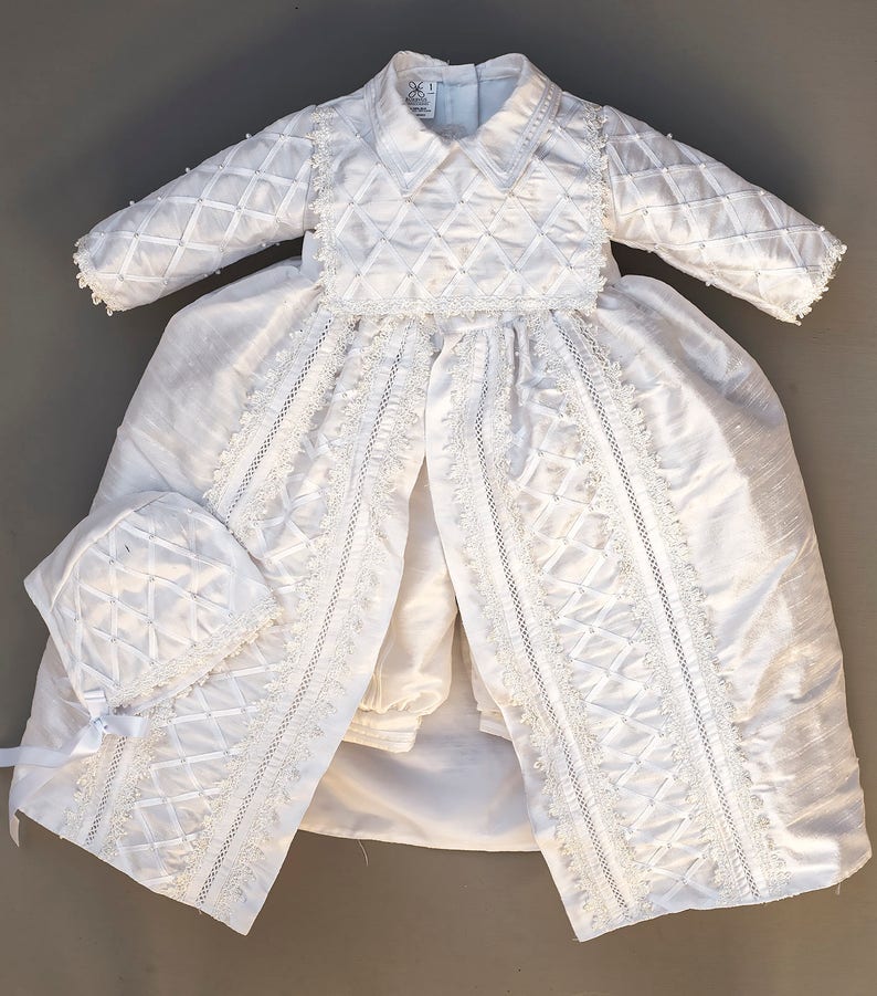 Baby Boy Christening Gown, Spanish Style outfit ropones para bautizo. Baptism Outfit B001. 100% Silk Dupioni image 3