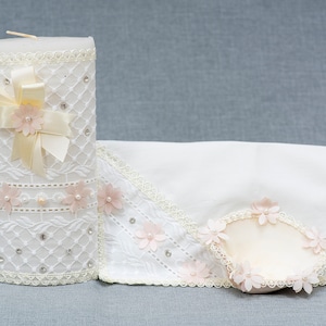 HandMade Christening Candle Set | Baptism candles Burbvus Model # 40 | Baptism Gift