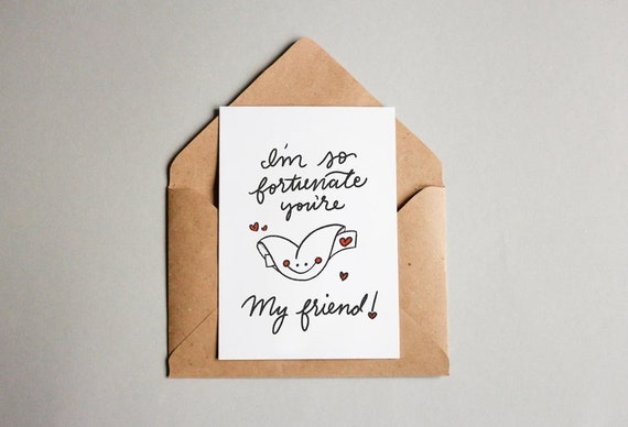 I'm so Fortunate You're My Friend Printable Valentine | Etsy