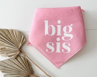 Bandana para perro para revelar el género, hermana mayor, hermano mayor, azul o rosa, niño o niña, sesión de fotos de maternidad, baby shower, idea de regalo, anuncio de nuevo bebé