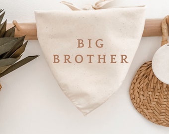 Big Brother Dog Bandana (For baby announcement, birth, pregnancy, maternity photoshoot, baby shower gift idea) Natural, tan, boho, simple