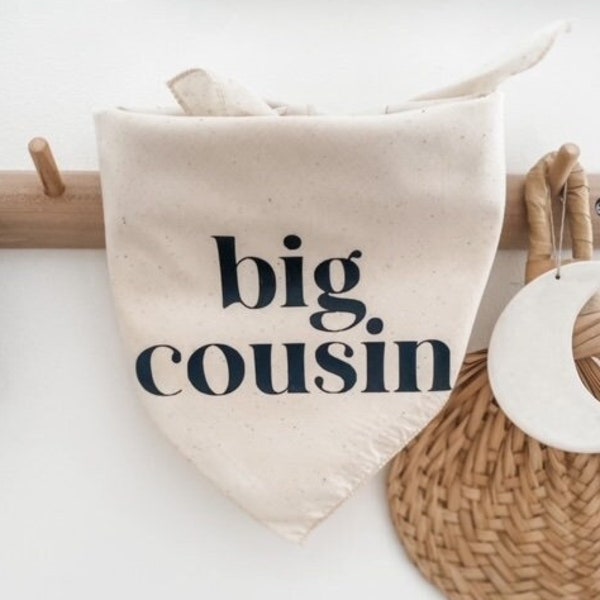 Big Cousin Dog Bandana, Big Bro or Sis, For baby announcement, birth announcement, maternity photoshoot, gender reveal Natural linen beige