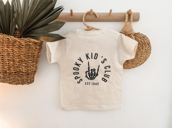 Toddler boy halloween shirt, spooky kids club, skeleton hand, skater boy aesthetic, photoshoot, trending, graphic tee, trick or treat, cute