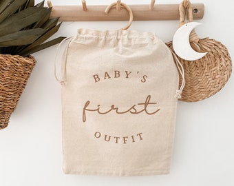 Spersonalizowana torba na pamiątki dla dziecka, prezent na baby shower, niezbędne rzeczy w szpitalu, organizacja pokoju dziecięcego, pierwsze ubranie dziecka, wielokrotnego użytku torba na prezenty, neutralna