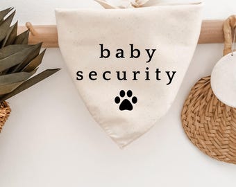 Pañuelo de seguridad para bebé con forma de perro (para anuncio de bebé, nacimiento, embarazo, sesión de fotos de maternidad, regalo para baby shower), bonito lino beige neutro estilo boho