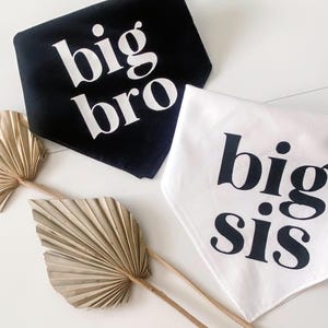Big Brother/Big Sister Tie-On Dog Bandana (For pregnancy announcements, photoshoots, gifts, baby showers, gender reveal)