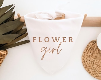 Pañuelo para perro de niña de las flores para ceremonia de boda, casada, sesión de fotos, decoración, accesorios, idea de regalo, neutral, caprichoso, estético, lino bohemio