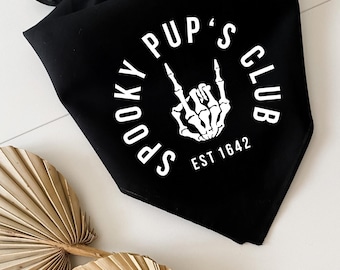 Bandana per cani Spooky Pup's Club, sciarpa per animali domestici a tema Halloween, estetica skater, accessori, decorazioni per feste, accessorio per servizi fotografici, costume, trendy, Boo