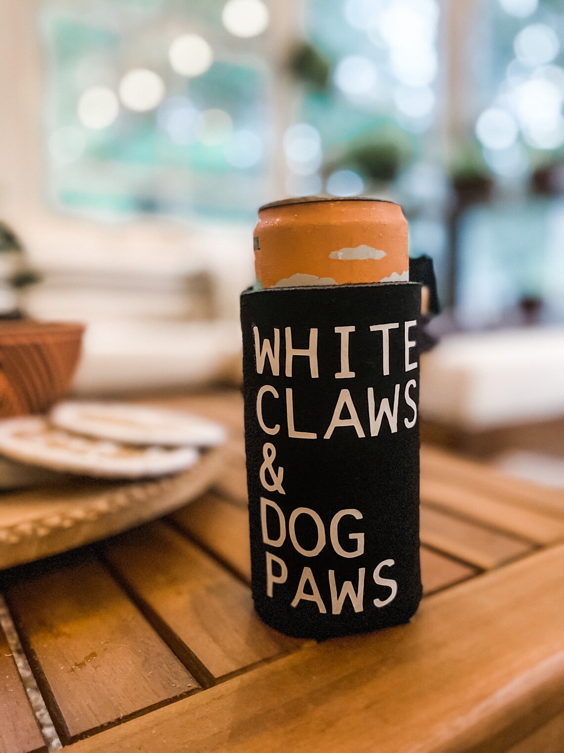 White Claws and Dog Paw Tall Can Cooler // Summer Koozie // Etsy
