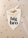 Big Sis or Big Bro Dog Bandana (For baby announcement, birth announcement, maternity photoshoot) Natural linen beige neutral