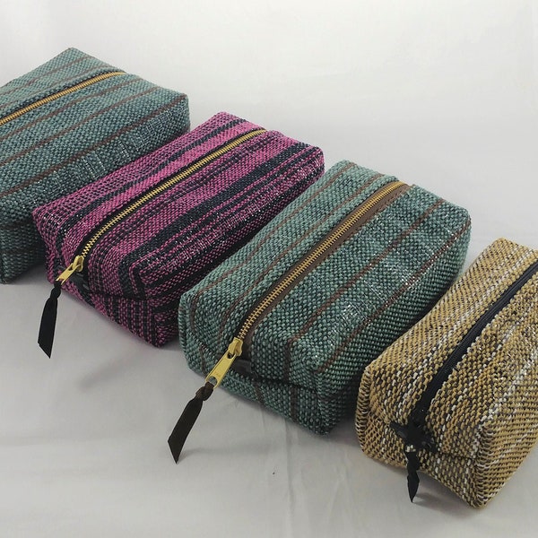 Travel case, toiletry bag, cosmetic case, handmade, handwoven, travel toiletry bag, recycled, women's travel case, men's travel case,S/M/L