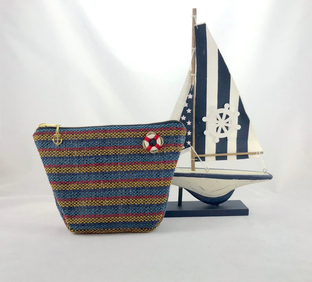 Nautical Makeup Bag Nautical Travel Pouch Red/Blue/Yellow Etsy Nederland