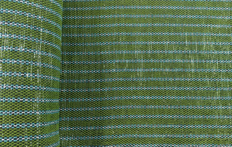 with green satin lining green wristlet with bluewhite stripes Wristlet handmade and handwoven