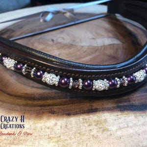 Custom Beaded Horse Browband – Handmade Leather Browband – Personalized Equestrian Tack