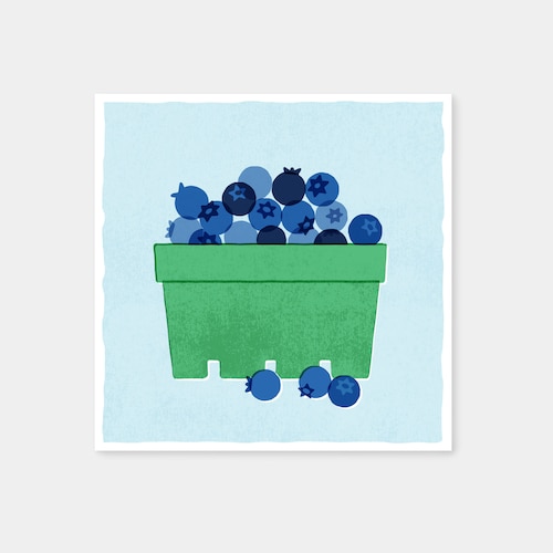 Blueberries Kitchen Art Print Square Wall Art Illustration Etsy