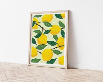 Lemon / A2 Print / Wall Art / Decoración de cocina / Fruit art print / Lemon print / Kitchen wall art / Lemon art / Fruits print