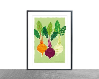 Beetroot / Kitchen Art Print / A4 / Wall Art / Illustration / Home Decor / Vegetable Wall Art Print