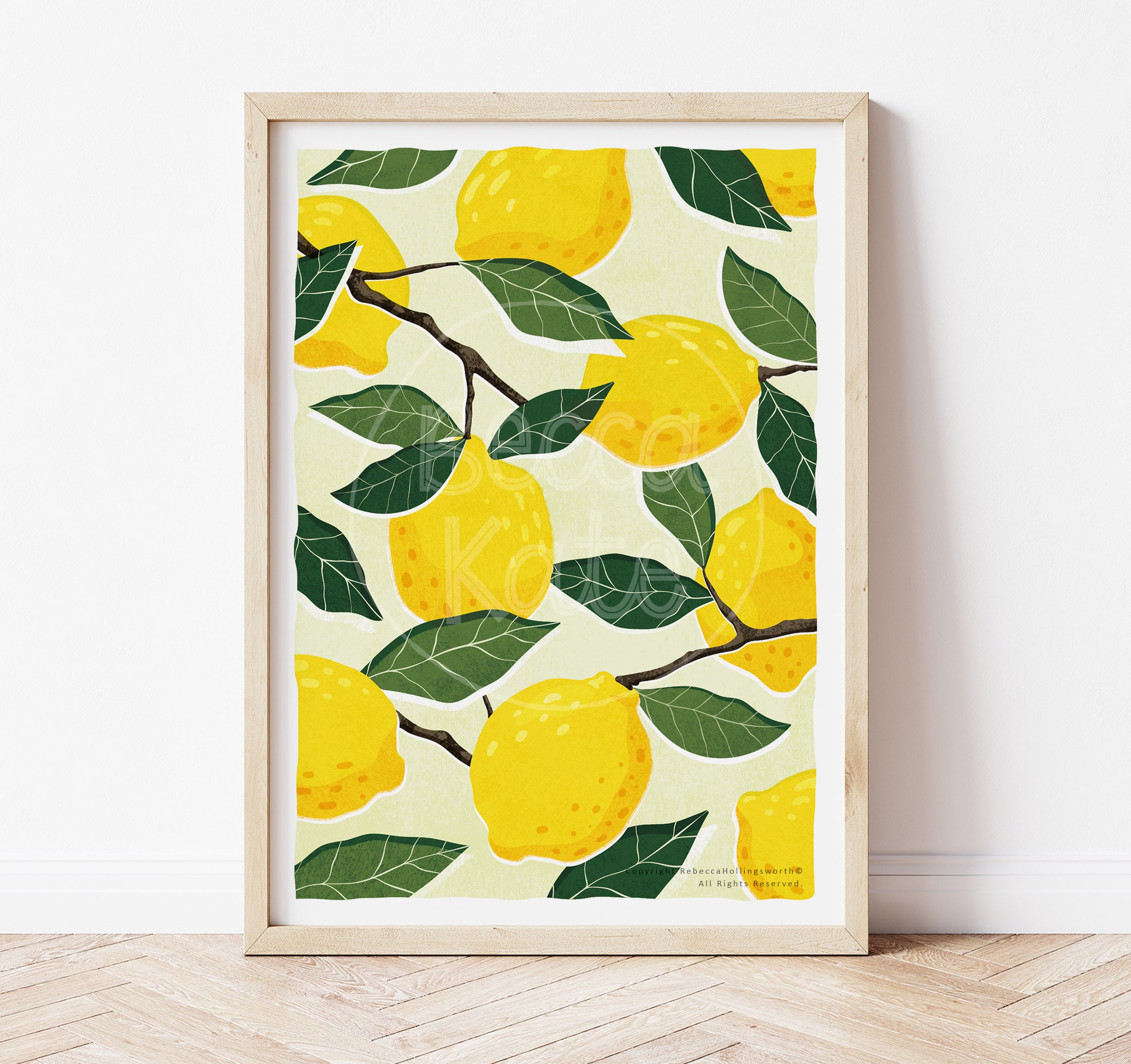 Lemons / Art Print / A3 / Wall Art / Kitchen Decor / Fruit Art Etsy