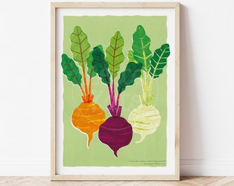 Beetroot / A3 / Kitchen Art Print / Wall Art / Illustration / Home Decor / Vegetable Art / Beets
