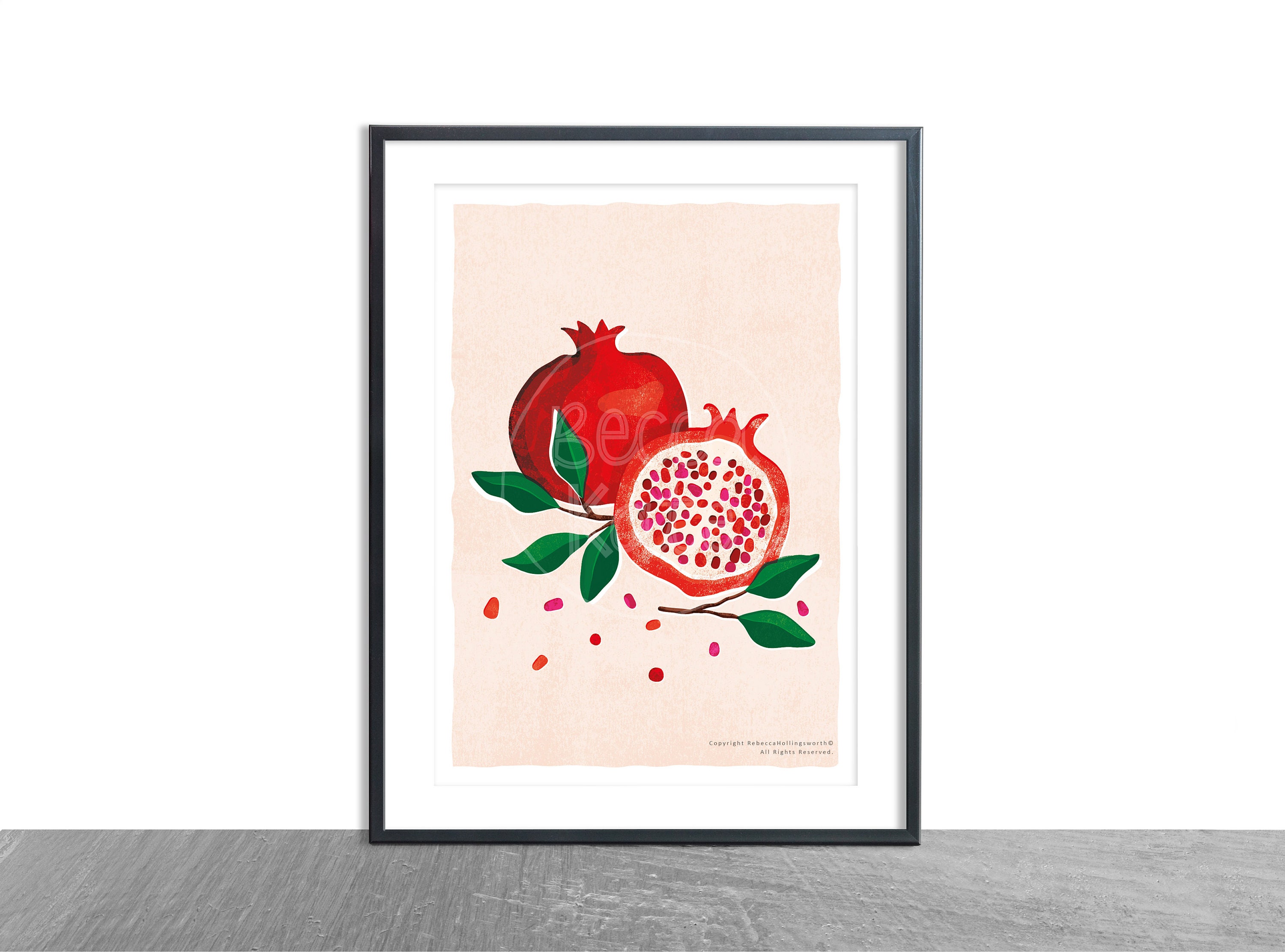 Pomegranate / Kitchen Art Print / A4 / Wall Art / Illustration | Etsy