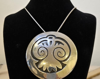 Hopi Signed Wayne & Emory Sekaquaptewa Sterling Silver Overlay