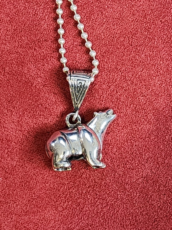 Sterling Silver Bear with Chain - image 3