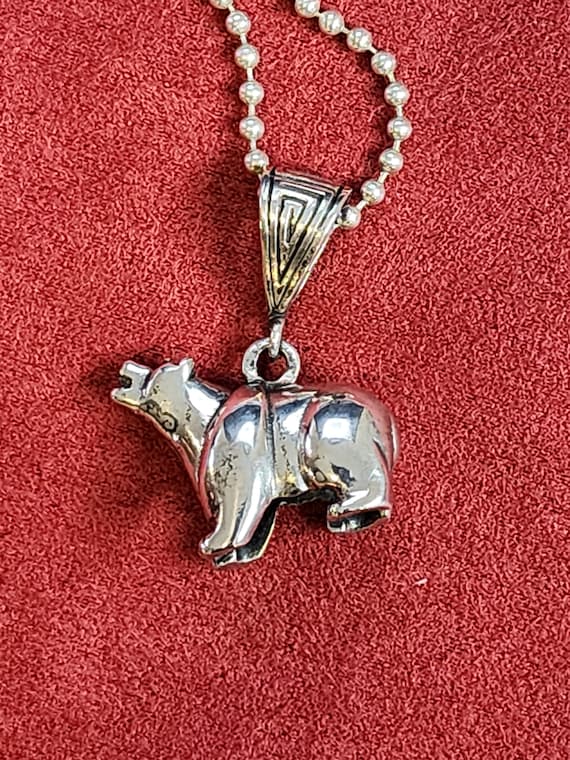 Sterling Silver Bear with Chain - image 1