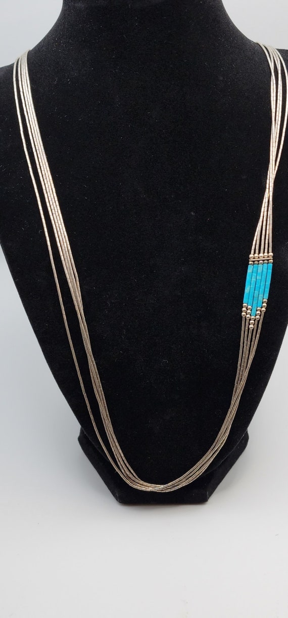 Liquid Silver and Turquoise Necklace