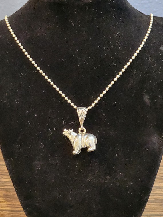 Sterling Silver Bear with Chain - image 2