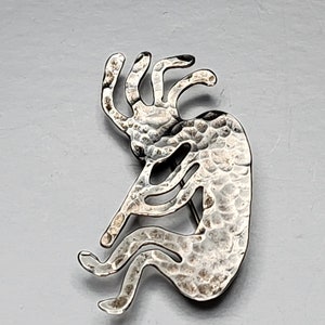 Hammered Silver Kokopelli Pin