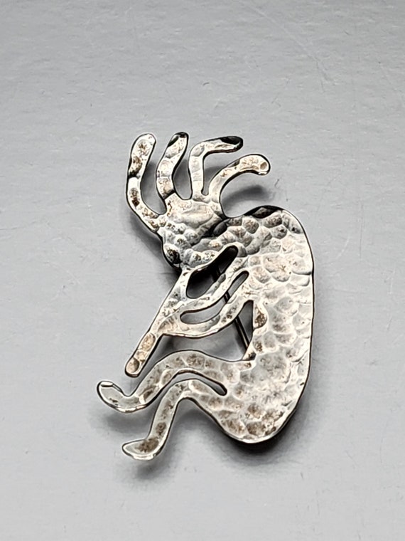 Hammered Silver Kokopelli Pin