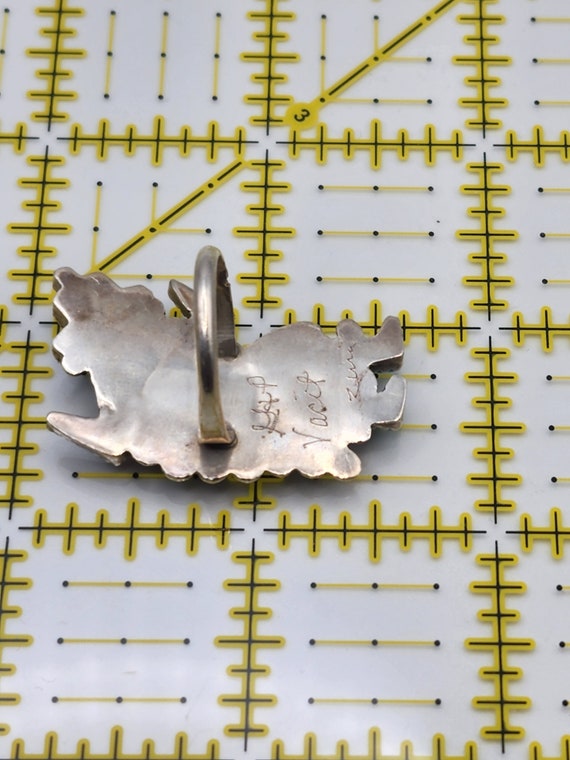 Signed Zuni Knifewing Inlay Ring - image 4