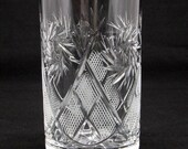 8.5 oz. Russian Cut Crystal Glass suitable for hot cold liquids Fits quot podstakannik quot (metal glass holder) Hand made, NEW
