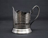 Russian Metal Glass Holder Podstakannik Vintage Design For Hot Tea Coffee Mugs
