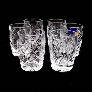 Set of 6 Russian Cut Crystal Shot glasses 50 ml - 1.8 oz. for vodka, cognac.