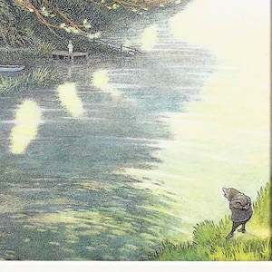 Wind in the Willows Large Mounted Print. Matted Vintage Colour Book Plate