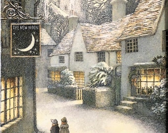 Wind in the Willows Large Mounted Print. Matted Vintage Colour Book Plate