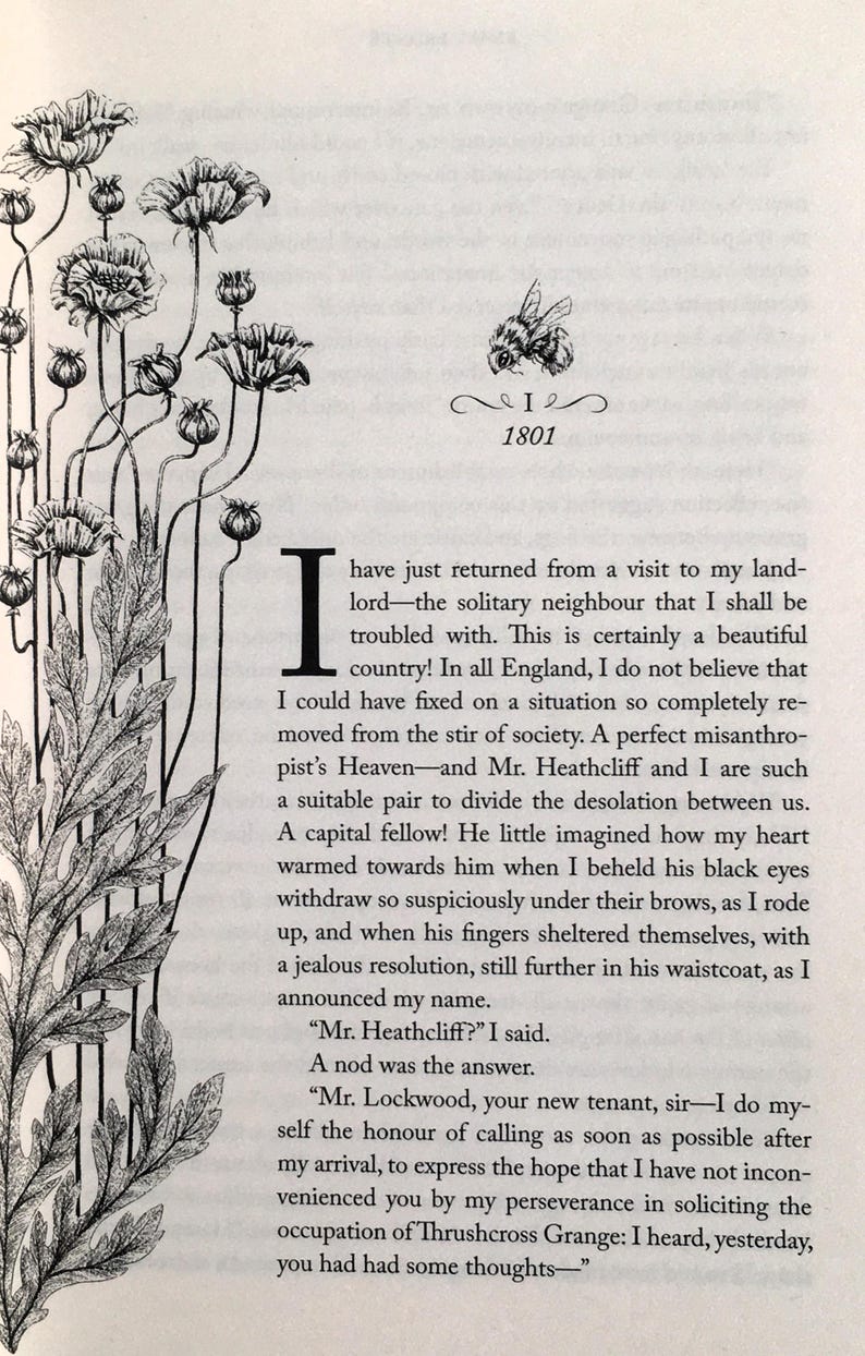 CIME TEMPESTOSE di Emily Brontë - Edizione speciale della Cranford Collection, rilegatura decorativa rosa pregiato, copia NUOVA immagine 6