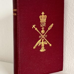 1937 Book of Common Prayer, King George VI Coronation, Vintage Pocket Sized, Burgandy Binding