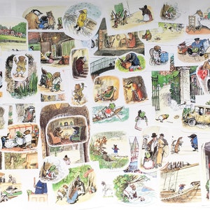 Le VENT dans les saules - plus de 50 pièces - illustrations en papier éphémères vintage pour carnet de bord, scrapbooking, travaux manuels, découpage, collage