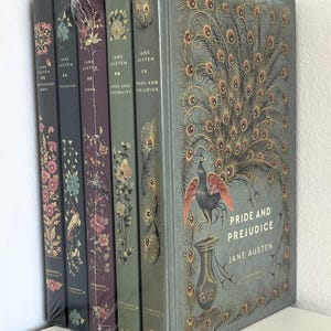 JANE AUSTEN - Zestaw pięciu (5) tomów - Specjalne wydanie kolekcji Cranford, piękne oprawy dekoracyjne, NOWY egzemplarz w folii termokurczliwej