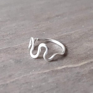 Conch piercing earring, silver wavy hoop, daith earring, small cartilage hoop, upper cartilage earring, upper ear earring jewelry