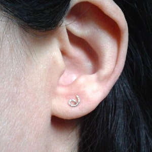 Tragus stud, sterling silver stud for standard and second earlobe piercing, cute ear piercing jewelry, helix, conch jewelry, ear stud