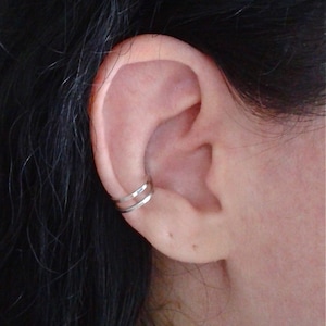 Double ear cuff, cartilage earring, wrap around earring, fake ear cuff, cartilage ear cuff, conch earring, ear cuff no piercing men jewelry